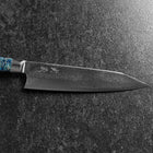 Bunka VG-10 Damascus Blue Flower Petal Western Handle 185mm (7.3”) (7.3”)-[Musashi]-[Japanese-Kitchen-Knives]