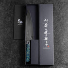Bunka VG-10 Damascus Blue Flower Petal Western Handle 185mm (7.3”) (7.3”)-[Musashi]-[Japanese-Kitchen-Knives]