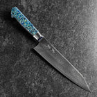 Bunka VG-10 Damascus Blue Flower Petal Western Handle 185mm (7.3”) (7.3”)-[Musashi]-[Japanese-Kitchen-Knives]