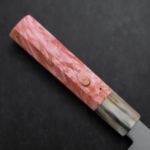 Bunka VG-10 Damascus Buffalo Dark Pink Maple Handle 180mm (7”)-[Musashi]-[Japanese-Kitchen-Knives]