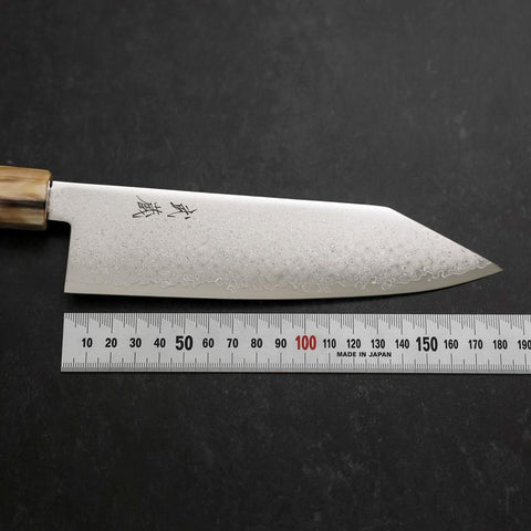 Bunka VG-10 Damascus Buffalo Dark Pink Maple Handle 180mm (7”)-[Musashi]-[Japanese-Kitchen-Knives]