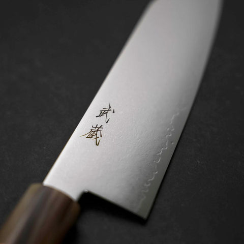 Bunka VG-10 Damascus Buffalo Light Pink Maple Handle 180mm (7”)-[Musashi]-[Japanese-Kitchen-Knives]