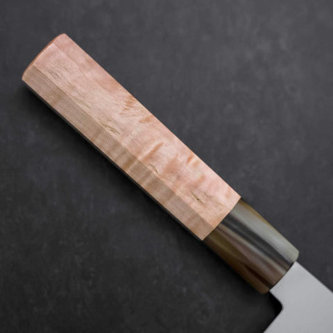 Bunka VG-10 Damascus Buffalo Light Pink Maple Handle 180mm (7”)-[Musashi]-[Japanese-Kitchen-Knives]