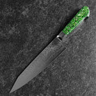 Bunka VG-10 Damascus Green Flower Petal Western Handle 185mm (7.3”) (7.3”)-[Musashi]-[Japanese-Kitchen-Knives]