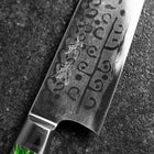 Bunka VG-10 Damascus Green Flower Petal Western Handle 185mm (7.3”) (7.3”)-[Musashi]-[Japanese-Kitchen-Knives]