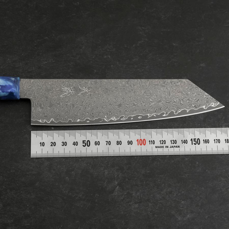 Bunka VG-10 Damascus Ocean Blue Handle 180mm (7”)-[Musashi]-[Japanese-Kitchen-Knives]