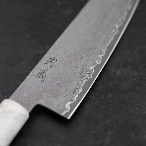 Bunka VG-10 Damascus Ocean White Black Gold Handle 165mm (6.5”)-[Musashi]-[Japanese-Kitchen-Knives]