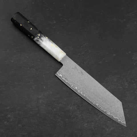 Bunka VG-10 Damascus Ocean White Black Gold Handle 165mm (6.5”)-[Musashi]-[Japanese-Kitchen-Knives]