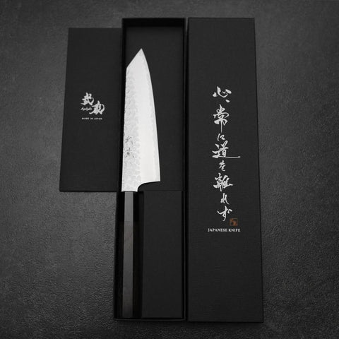 Bunka VG-10 Tsuchime Buffalo Ebony Handle 165mm (6.5”)-[Musashi]-[Japanese-Kitchen-Knives]