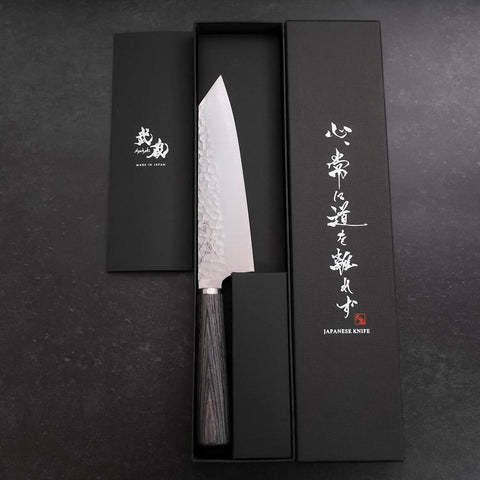 Bunka VG-10 Tsuchime Oval Charcoal Handle 165mm (6.5”)-[Musashi]-[Japanese-Kitchen-Knives]