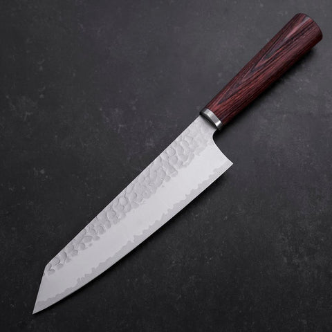 Bunka VG-10 Tsuchime Oval Mahogany Handle 180mm (7”)-[Musashi]-[Japanese-Kitchen-Knives]