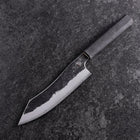 Bunka White Steel #2 Stainless Clad Kurouchi Black Ishime Urushi Handle 180mm (7”)-[Musashi]-[Japanese-Kitchen-Knives]