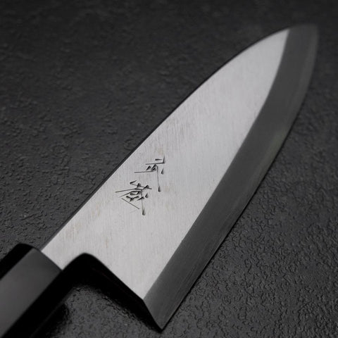Deba Blue Steel #1 Kasumi Buffalo Teak Handle 135mm (5.3”)-[Musashi]-[Japanese-Kitchen-Knives]