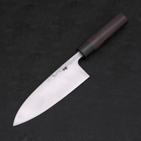 Deba Blue Steel #2 Damascus Shitan Handle 180mm (7”)-[Musashi]-[Japanese-Kitchen-Knives]