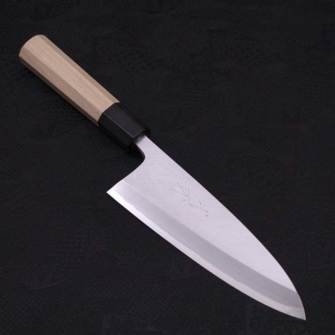 Deba Blue Steel #2 Kasumi Buffalo Magnolia Handle 165mm (6.5”)-[Musashi]-[Japanese-Kitchen-Knives]
