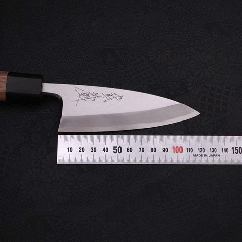 Deba Blue Steel #2 Kasumi Walnut Handle 120mm (4.7”)-[Musashi]-[Japanese-Kitchen-Knives]