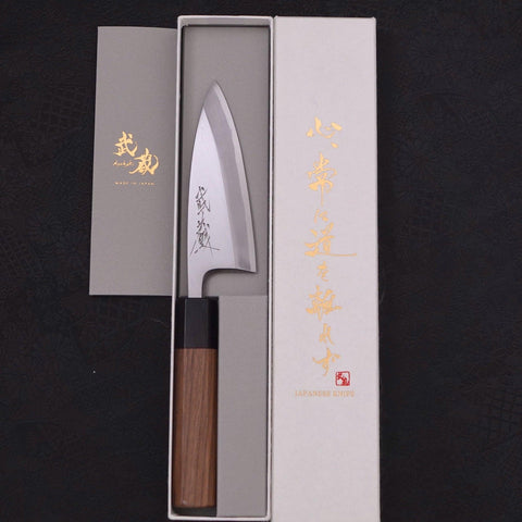 Deba Blue Steel #2 Kasumi Walnut Handle 120mm (4.7”)-[Musashi]-[Japanese-Kitchen-Knives]