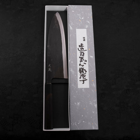 Deba Blue Steel #2 Kurouchi Buffalo Ebony Handle 270mm - Thin (10.6”)-[Musashi]-[Japanese-Kitchen-Knives]