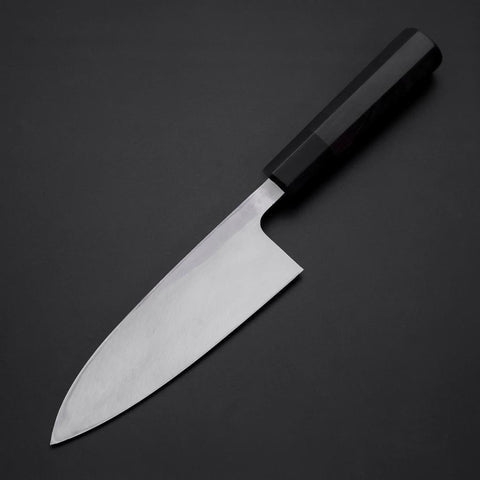 Deba Blue Steel #2 Kurouchi Chokin Dragon Buffalo Ebony Handle 150mm (5.9”)-[Musashi]-[Japanese-Kitchen-Knives]