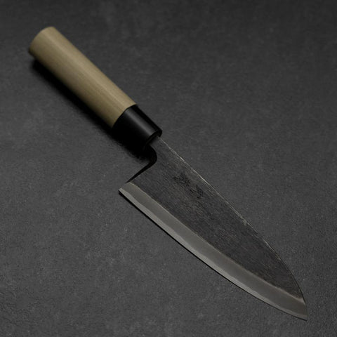 Deba Blue Steel #2 Kurouchi Magnolia Handle 165mm (6.5”)-[Musashi]-[Japanese-Kitchen-Knives]