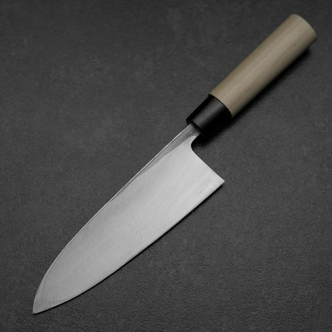 Deba Blue Steel #2 Kurouchi Magnolia Handle 180mm (7”)-[Musashi]-[Japanese-Kitchen-Knives]