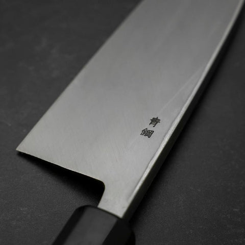 Deba Blue Steel #2 Suminagashi Buffalo Ebony Handle 180mm (7”)-[Musashi]-[Japanese-Kitchen-Knives]