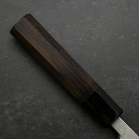 Deba Blue Steel #2 Suminagashi Buffalo Ebony Handle 180mm (7”)-[Musashi]-[Japanese-Kitchen-Knives]