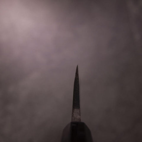 Deba Double Bevel White Steel #2 Kurouchi Buffalo Ebony Handle 165mm (6.5”)-[Musashi]-[Japanese-Kitchen-Knives]