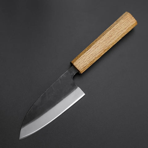 Deba Double Bevel White Steel #2 Kurouchi Oak Handle 105mm (4.1”)-[Musashi]-[Japanese-Kitchen-Knives]