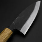 Deba Double Bevel White Steel #2 Kurouchi Oak Handle 130mm (5.1”)-[Musashi]-[Japanese-Kitchen-Knives]