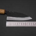 Deba Double Bevel White Steel #2 Kurouchi Oak Handle 130mm (5.1”)-[Musashi]-[Japanese-Kitchen-Knives]