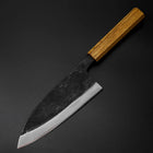 Deba Double Bevel White Steel #2 Kurouchi Oak Handle 180mm (7”)-[Musashi]-[Japanese-Kitchen-Knives]