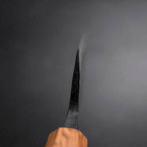 Deba Double Bevel White Steel #2 Kurouchi Oak Handle 180mm (7”)-[Musashi]-[Japanese-Kitchen-Knives]