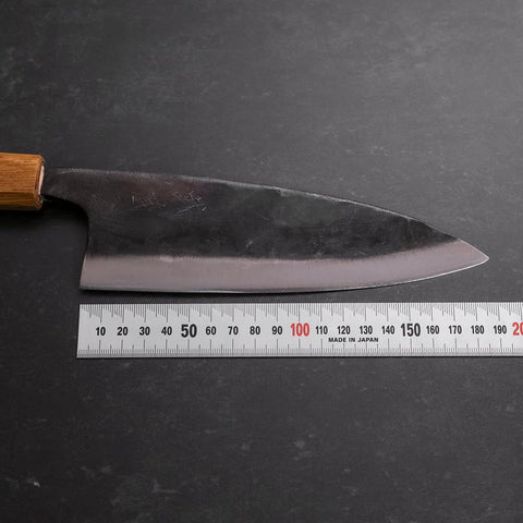 Deba Double Bevel White Steel #2 Kurouchi Oak Handle 180mm (7”)-[Musashi]-[Japanese-Kitchen-Knives]