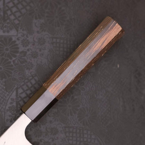 Deba Left Hand AUS-10 Polished Buffalo Wenge Handle 165mm (6.5”)-[Musashi]-[Japanese-Kitchen-Knives]
