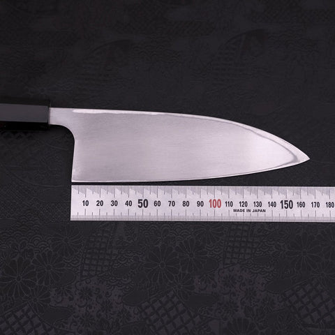 Deba Left Hand AUS-10 Polished Buffalo Wenge Handle 165mm (6.5”)-[Musashi]-[Japanese-Kitchen-Knives]