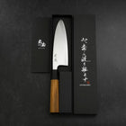 Deba Silver Steel #3 Kasumi Buffalo Teak Handle 180mm (7”)-[Musashi]-[Japanese-Kitchen-Knives]