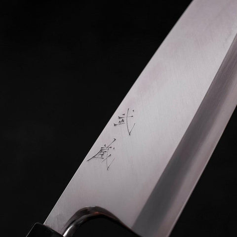 Deba Silver Steel #3 Kasumi Buffalo Teak Handle 210mm (8.3”)-[Musashi]-[Japanese-Kitchen-Knives]