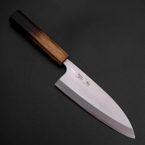 Deba Silver Steel #3 Kasumi Yaki Urushi Handle 165mm (6.5”)-[Musashi]-[Japanese-Kitchen-Knives]