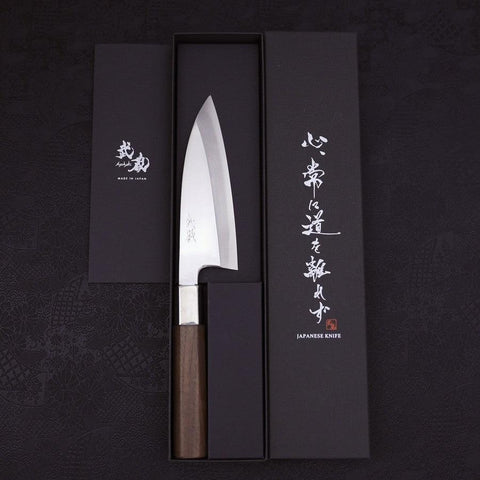 Deba Silver Steel #3 Walnut Handle 150mm (5.9”)-[Musashi]-[Japanese-Kitchen-Knives]