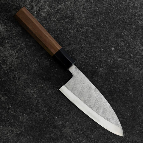 Deba VG-10 Nashiji Buffalo Walnut Handle 120mm (4.7”)-[Musashi]-[Japanese-Kitchen-Knives]