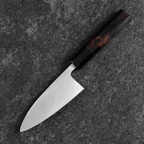 Deba White Steel #2 Kasumi Buffalo Ebony Handle 120mm (4.7”)-[Musashi]-[Japanese-Kitchen-Knives]