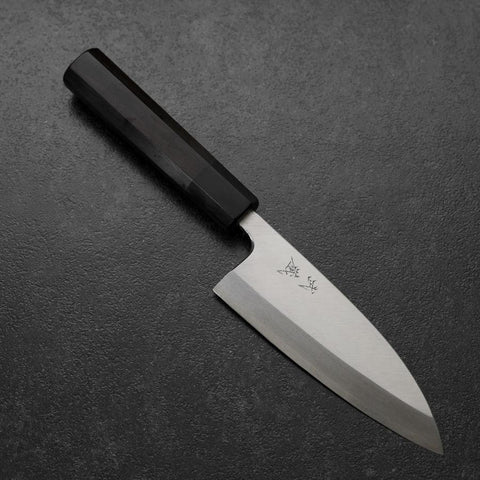 Deba White Steel #2 Kasumi Buffalo Ebony Handle 150mm (5.9”)-[Musashi]-[Japanese-Kitchen-Knives]