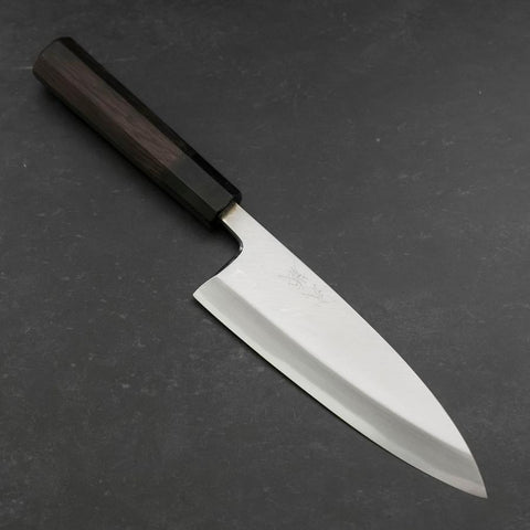 Deba White Steel #2 Kasumi Buffalo Ebony Handle 180mm (7”)-[Musashi]-[Japanese-Kitchen-Knives]