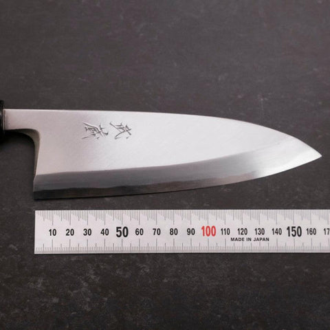 Deba White Steel #2 Kasumi Buffalo Magnolia Handle 165mm (6.5”)-[Musashi]-[Japanese-Kitchen-Knives]