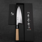 Deba White Steel #2 Kasumi Buffalo Magnolia Handle 165mm (6.5”)-[Musashi]-[Japanese-Kitchen-Knives]