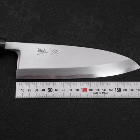 Deba White Steel #2 Kasumi Buffalo Magnolia Handle 180mm (7”)-[Musashi]-[Japanese-Kitchen-Knives]
