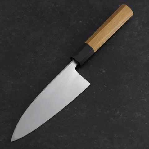Deba White Steel #2 Kasumi Buffalo Teak Handle 150mm (5.9”)-[Musashi]-[Japanese-Kitchen-Knives]