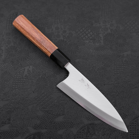 Deba White Steel #2 Kasumi Buffalo Teak Handle 150mm (5.9”)-[Musashi]-[Japanese-Kitchen-Knives]