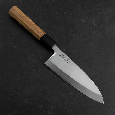 Deba White Steel #2 Kasumi Buffalo Teak Handle 165mm (6.5”)-[Musashi]-[Japanese-Kitchen-Knives]